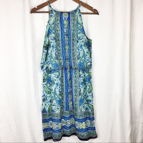 London Times Dresses & Skirts - London Times Paisley Print Aqua/Blue Green Sz 8